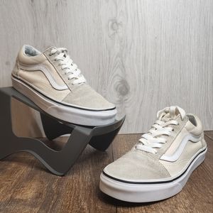 Vans Old Skool Canvas Suede Shoes Skate Classic Beige Mens 4.5 Women’s 6